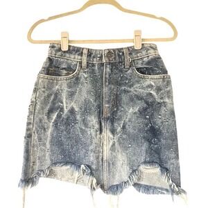 CARMAR Los Angeles Extreme Distress Cut Off Mini Skirt Indie Sleeze Size 26 (XS)